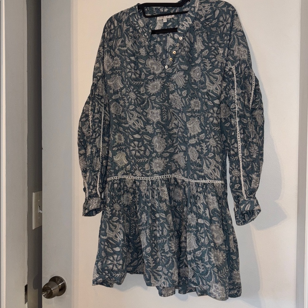 Women’s Blue Floral Tunic Swim Coverup - Picture 2 of 7